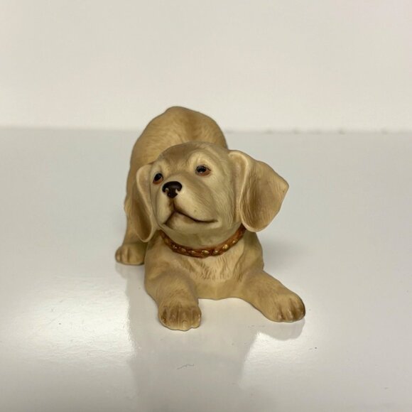 Homco Ceramic Golden Labrador Dog Figurine 3.25in Playful Puppy 1408 Vintage - Picture 2 of 7